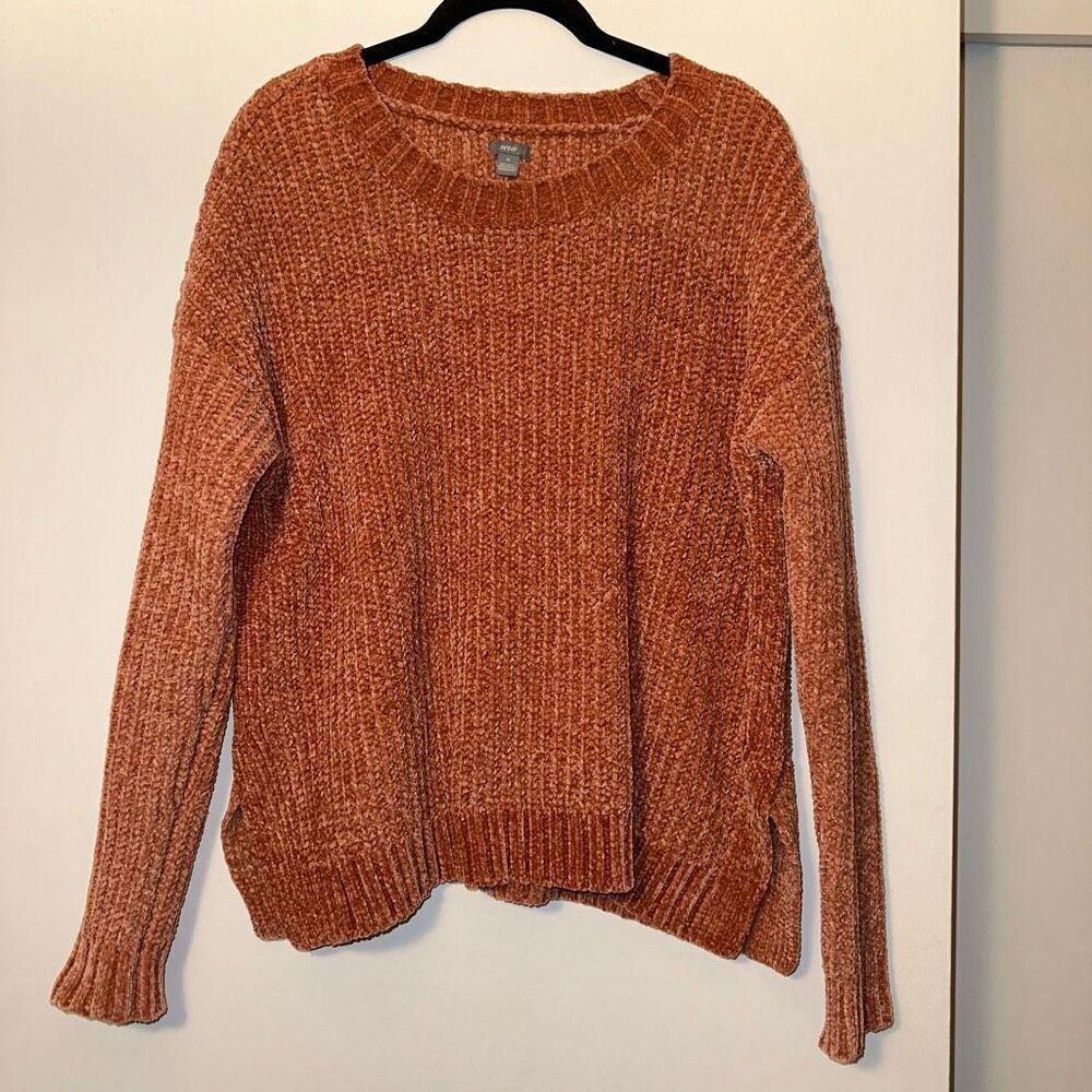 Aerie Women’s Chunky Knit Crewneck Sweater Shiny Mauve Size Medium